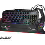 COMBO 4 EN UNO GAMBYTE DEATHSTROKE, TECLADO CON ILUMINACION RGB, MOUSE ILUMINACION RGB, AURICULAR NEGRO RGB, PAD MOUSE, INTERFAZ USB (GI-DEATHSTROKE