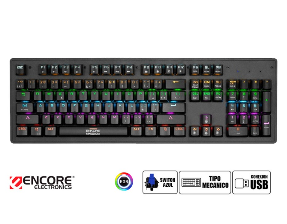 teclado-enkore-mecanico-gamer-kingdom-enk1001 teclado enkore mecanico gamer kingdom enk1001