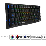 TECLADO INALAMBRICO ANTRYX GAMING MECANICO CHROME STORM MK825 TKL TRIX BLACK | SWITCH BLUE (AMK-825TXKBL-SP)