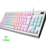 TECLADO VSG GAMING - QUASAR BLANCO | 80% MECANICO | SWITCH BLUE LED - RGB (VG-K387-BLK-BLUE)